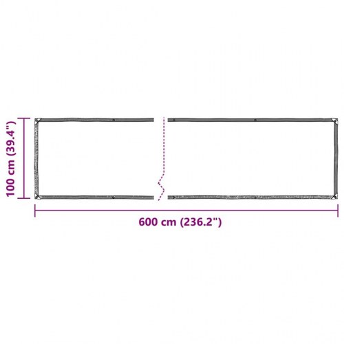 Klar presenning med øjer 1 × 6 m - polyethylen, transparent