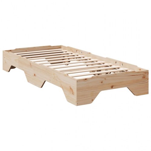 Sengeramme stabelbar 75 x 190 cm - massivt fyrretræ