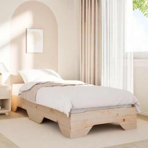 Sengeramme stabelbar 75 x 190 cm - massivt fyrretræ