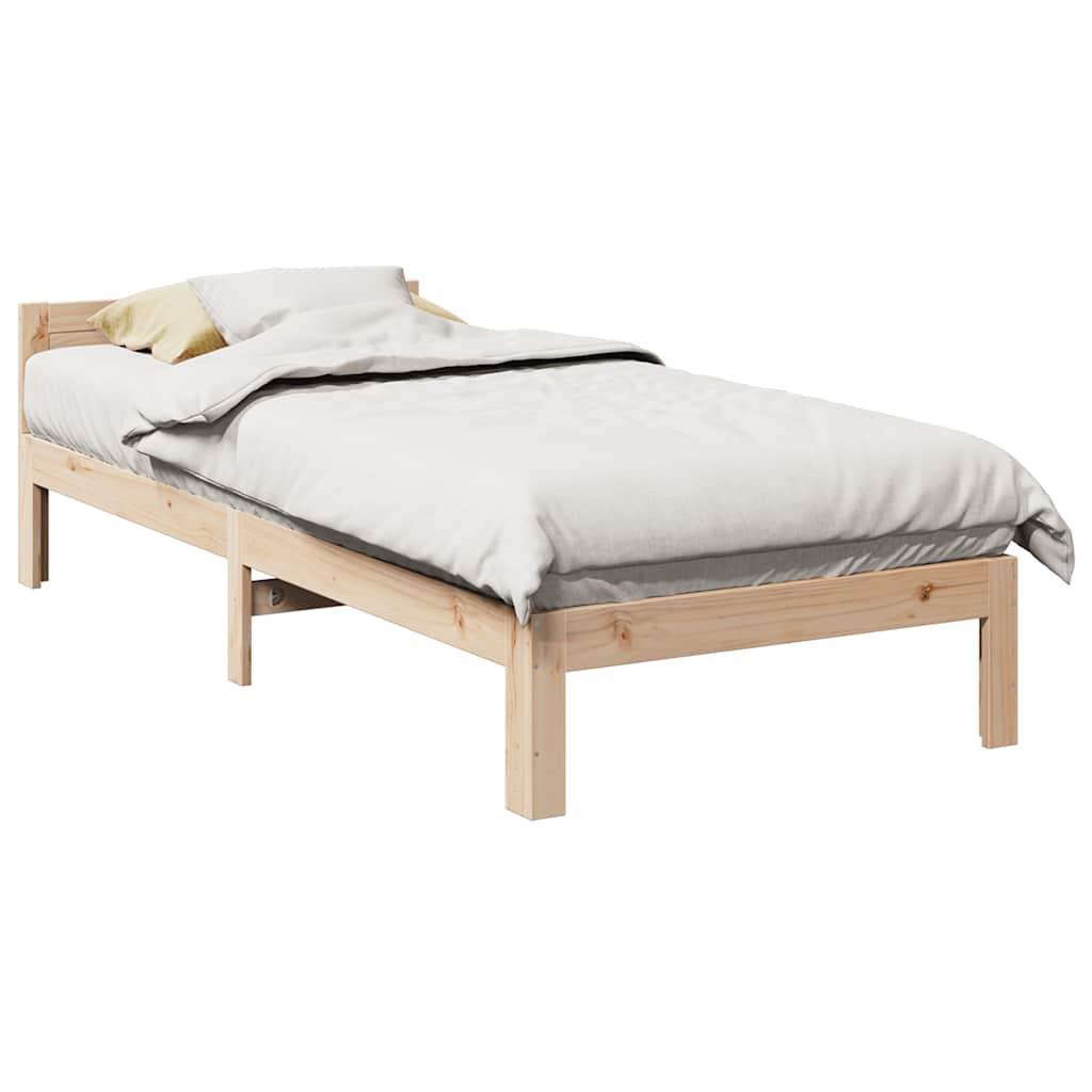Sengeramme uden madras 80x200 cm massivt fyrretræ