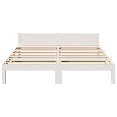 Sengeramme uden madras 160x200 cm massivt fyrretræ hvid