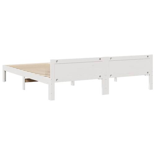 Sengeramme uden madras 160x200 cm massivt fyrretræ hvid