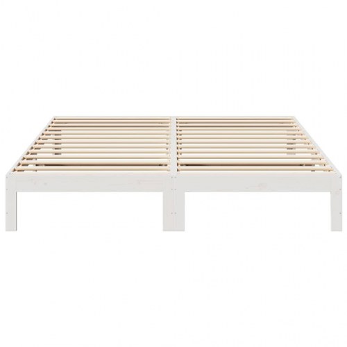 Sengeramme 180 x 200 cm i massivt fyrretræ - hvid