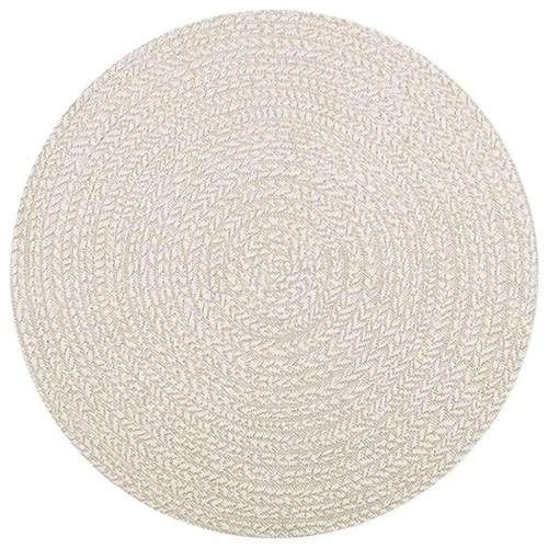 Rundt gulvtæppe ZIZUR Ø 120 cm - jute-look, indendørs/udendørs, creme