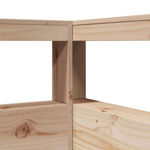 Seng med reol uden madras 160x200 cm massivt fyrretræ