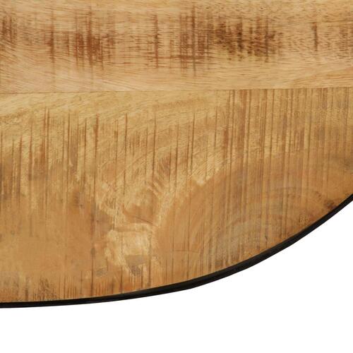 Sofabord massivt ru mangotræ og stål ovalt 100 cm