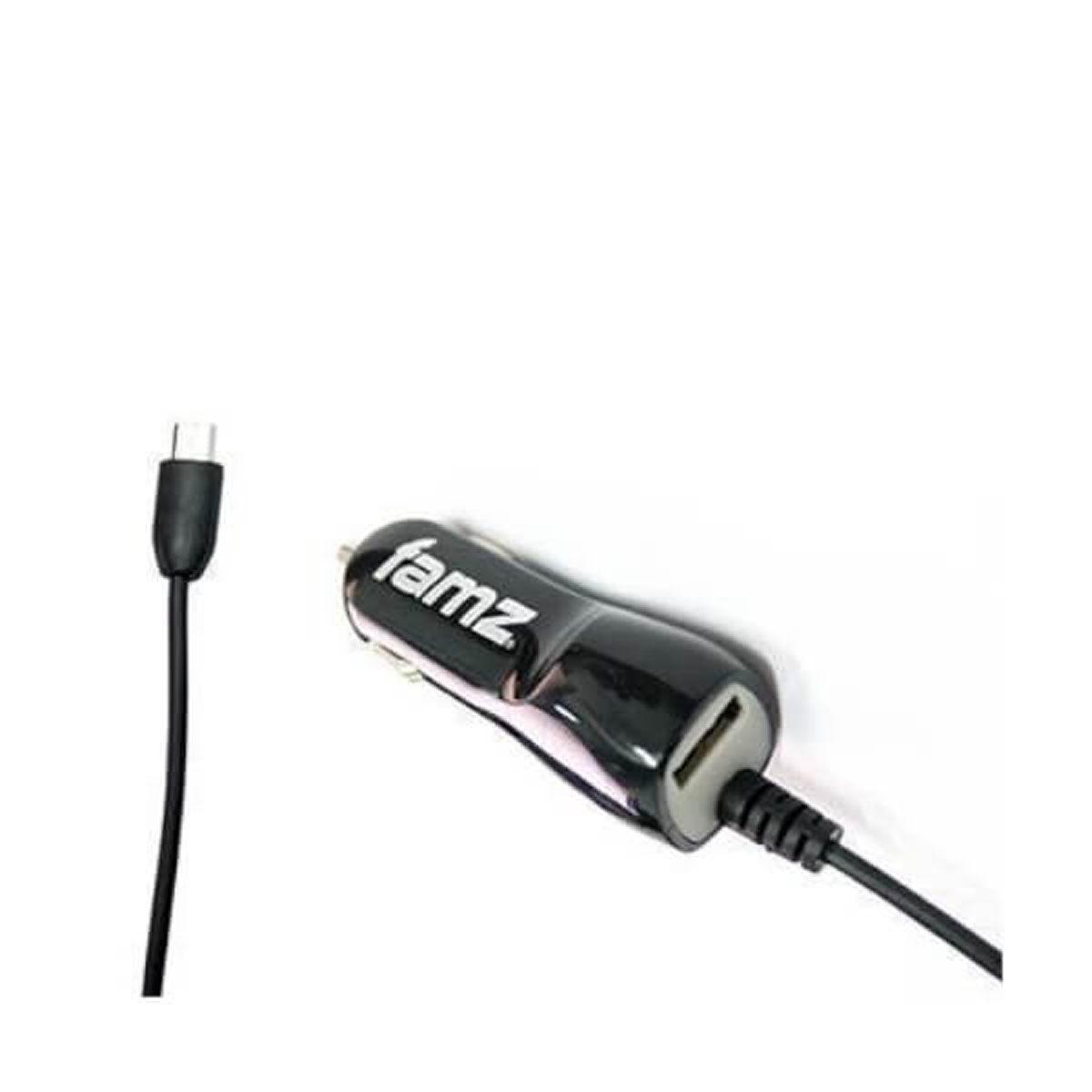 Famz biloplader - sort med Micro USB-kabel