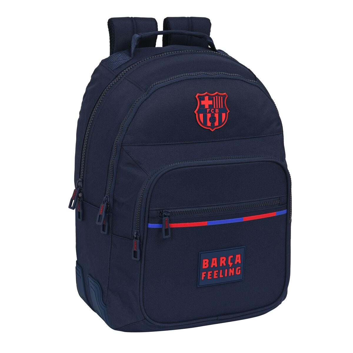 Skoletaske F.c. Barcelona Marineblå 32 X 42 X 15 Cm