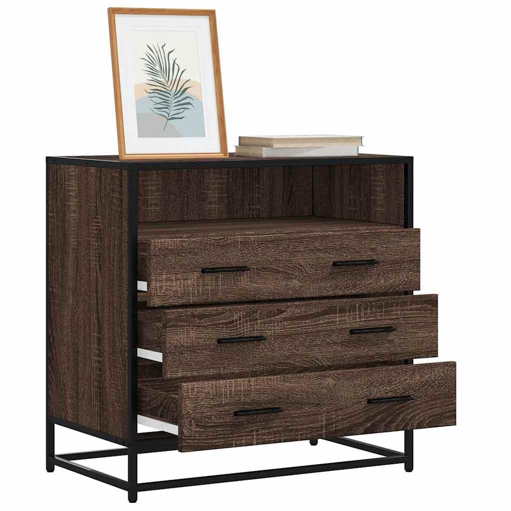 Kommode 70X41X70 Cm Konstrueret Træ Etræsfarve - Brun eg