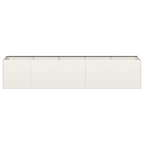 Plantekasse hvid 200x40x40 cm koldvalset stål