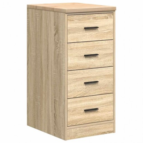 Garageopbevaringsskab med 4 skuffer - Sonoma eg, 40×51×85 cm, massiv fyrretræs-bordplade