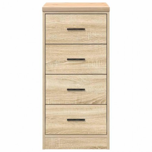 Garageopbevaringsskab med 4 skuffer - Sonoma eg, 40×51×85 cm, massiv fyrretræs-bordplade