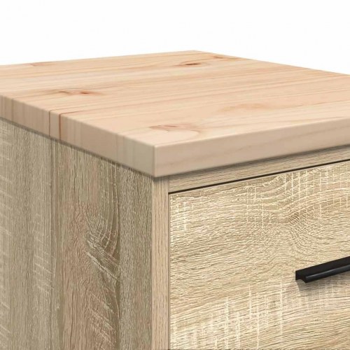 Garageopbevaringsskab med 4 skuffer - Sonoma eg, 40×51×85 cm, massiv fyrretræs-bordplade