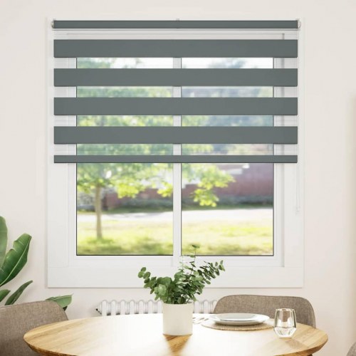 Zebragardin mørkegrå 135×150 cm - stofbredde 130,9 cm, polyester