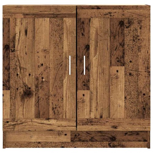 Bogskab med låger 82,5×30,5×80 cm - antikt træ look, konstrueret træ