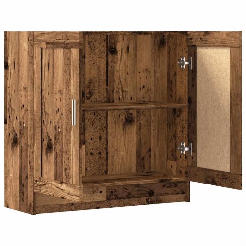 Bogskab med låger 82,5×30,5×80 cm - antikt træ look, konstrueret træ