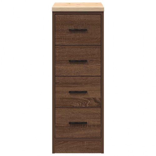 Garageopbevaringsskab brun eg 30x51x85 cm massivt træ fyrretræ