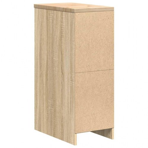 Garageopbevaringsskab med 4 skuffer - Sonoma eg 30×51×85 cm, massiv fyrretræsbordplade