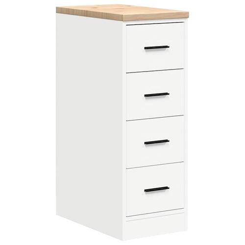 Garageopbevaringsskab Hvid 30x51x85 cm Massivt træ Fyrretræ
