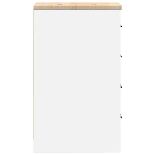 Garageopbevaringsskab Hvid 30x51x85 cm Massivt træ Fyrretræ