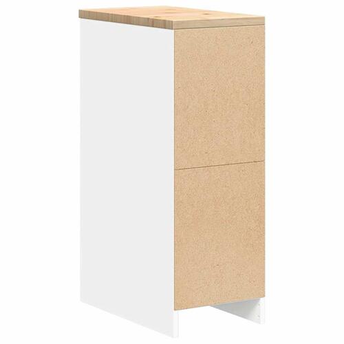 Garageopbevaringsskab Hvid 30x51x85 cm Massivt træ Fyrretræ