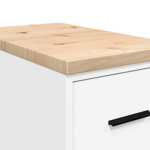Garageopbevaringsskab Hvid 30x51x85 cm Massivt træ Fyrretræ