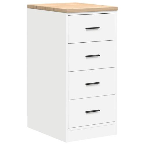 Garageopbevaringsskab Hvid 40x51x85 cm Massivt træ Fyrretræ