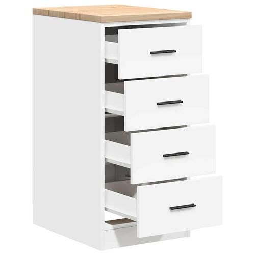 Garageopbevaringsskab Hvid 40x51x85 cm Massivt træ Fyrretræ