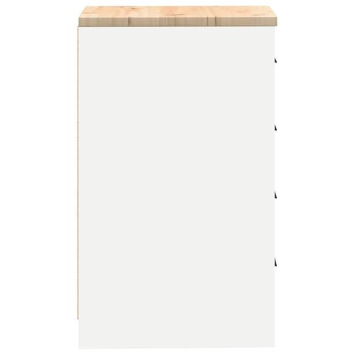 Garageopbevaringsskab Hvid 40x51x85 cm Massivt træ Fyrretræ