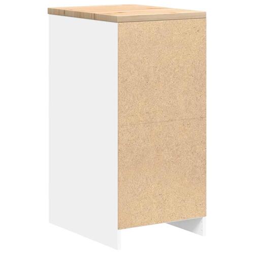 Garageopbevaringsskab Hvid 40x51x85 cm Massivt træ Fyrretræ