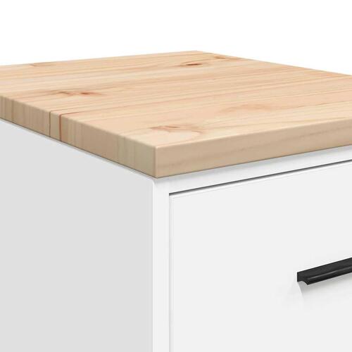 Garageopbevaringsskab Hvid 40x51x85 cm Massivt træ Fyrretræ
