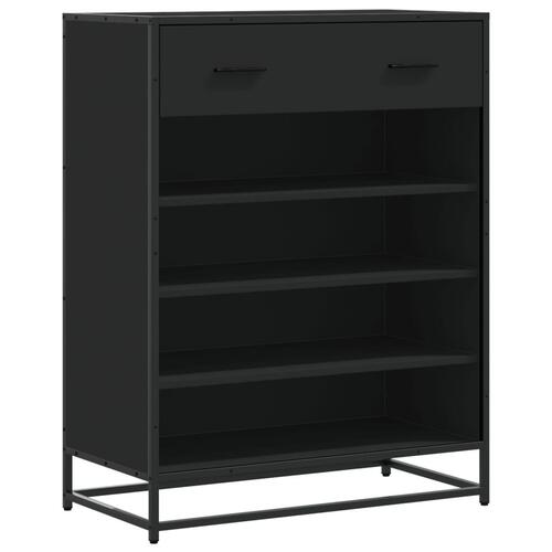 Skoskab 75x38x97,5 cm konstrueret træ og metal sort