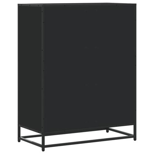 Skoskab 75x38x97,5 cm konstrueret træ og metal sort