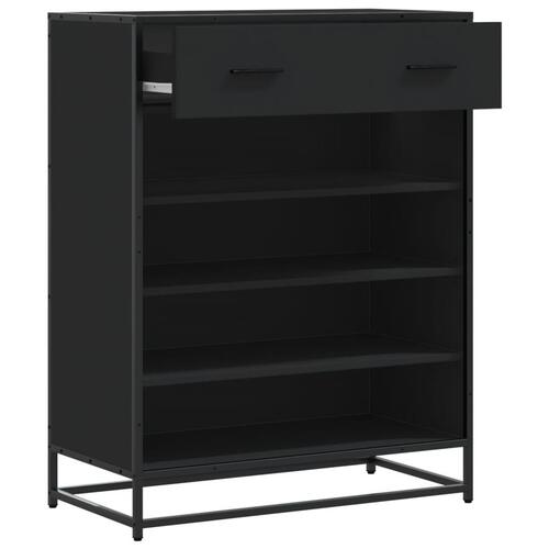 Skoskab 75x38x97,5 cm konstrueret træ og metal sort