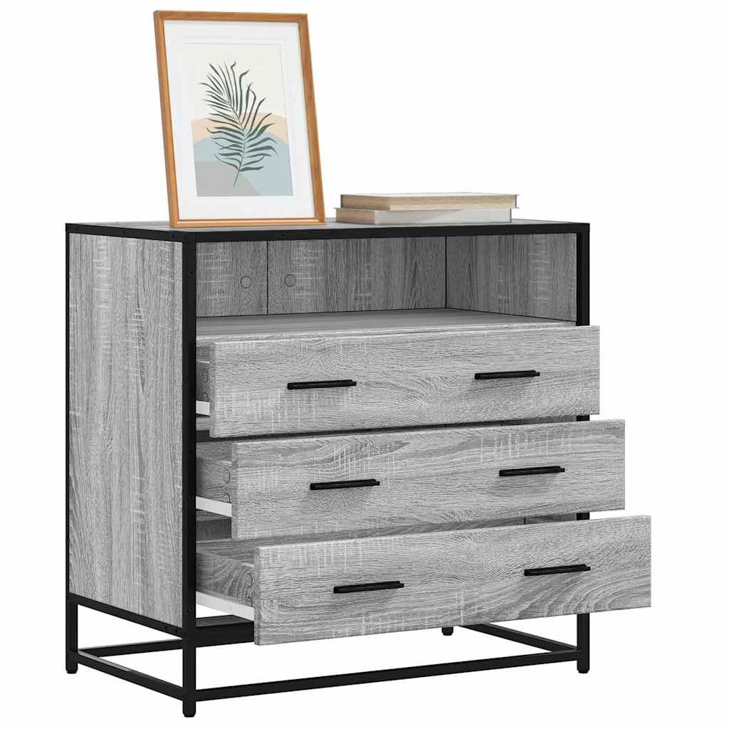 Kommode 70x41x70 cm konstrueret træ grå sonoma-eg