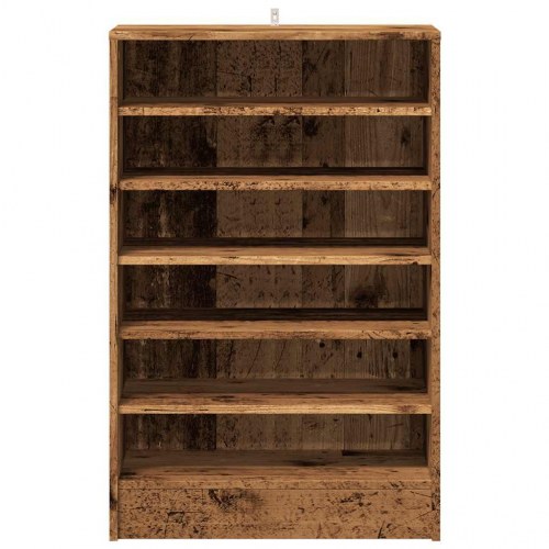 Skoskab 60×35×92 cm i konstrueret træ - antik eg, 6 rum