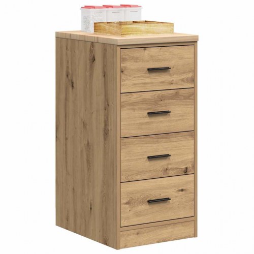 Garageopbevaringsskab i håndværks eg - 40 × 51 × 85 cm, 4 skuffer