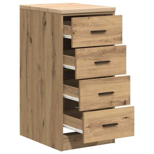 Garageopbevaringsskab i håndværks eg - 40 × 51 × 85 cm, 4 skuffer