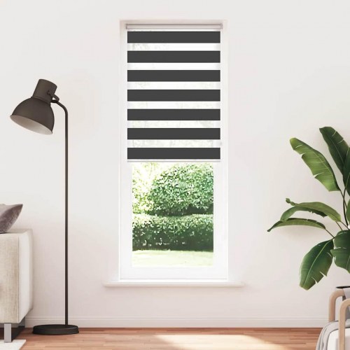 Zebragardin - sort 85×230 cm, stofbredde 80,9 cm, polyester