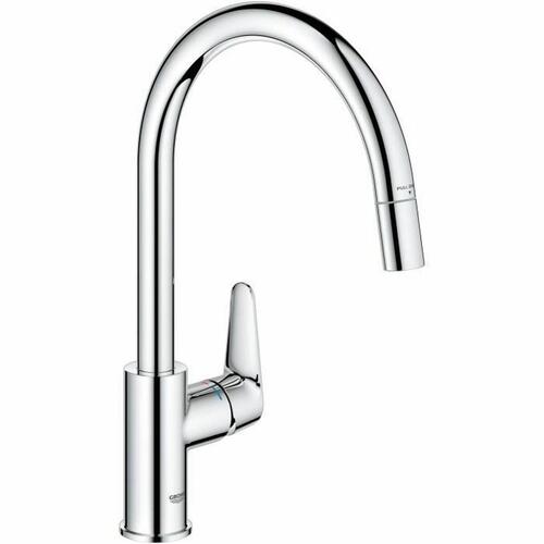 Køkkenarmatur Grohe - C-formet, krom, kobber