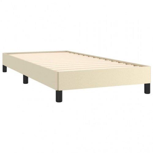 Sengeramme 90×200 cm i kunstlæder - cremefarvet