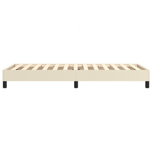 Boxspring sengeramme 90×200 cm i kunstlæder - creme