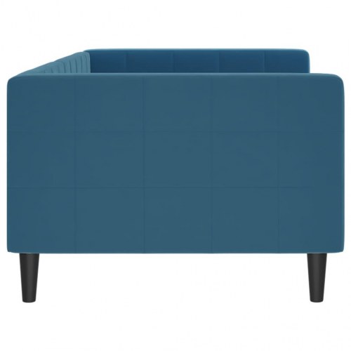 Daybed 90×200 cm i velour - blå sengeramme/sovesofa