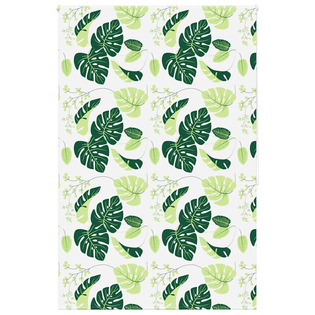 Bruserullegardin Stofbredde 66 Cm Grønne Blade - uden kassette / 150 x 240 cm