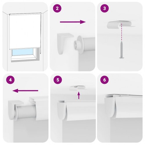 Bruserullegardin med kassette 130x240 cm Stofbredde 126 cm