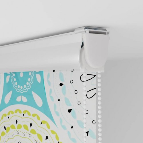 Bruserullegardin med kassette 70 x 240 cm - ornament