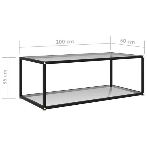 Sofabord 100x50x35 cm hærdet glas transparent