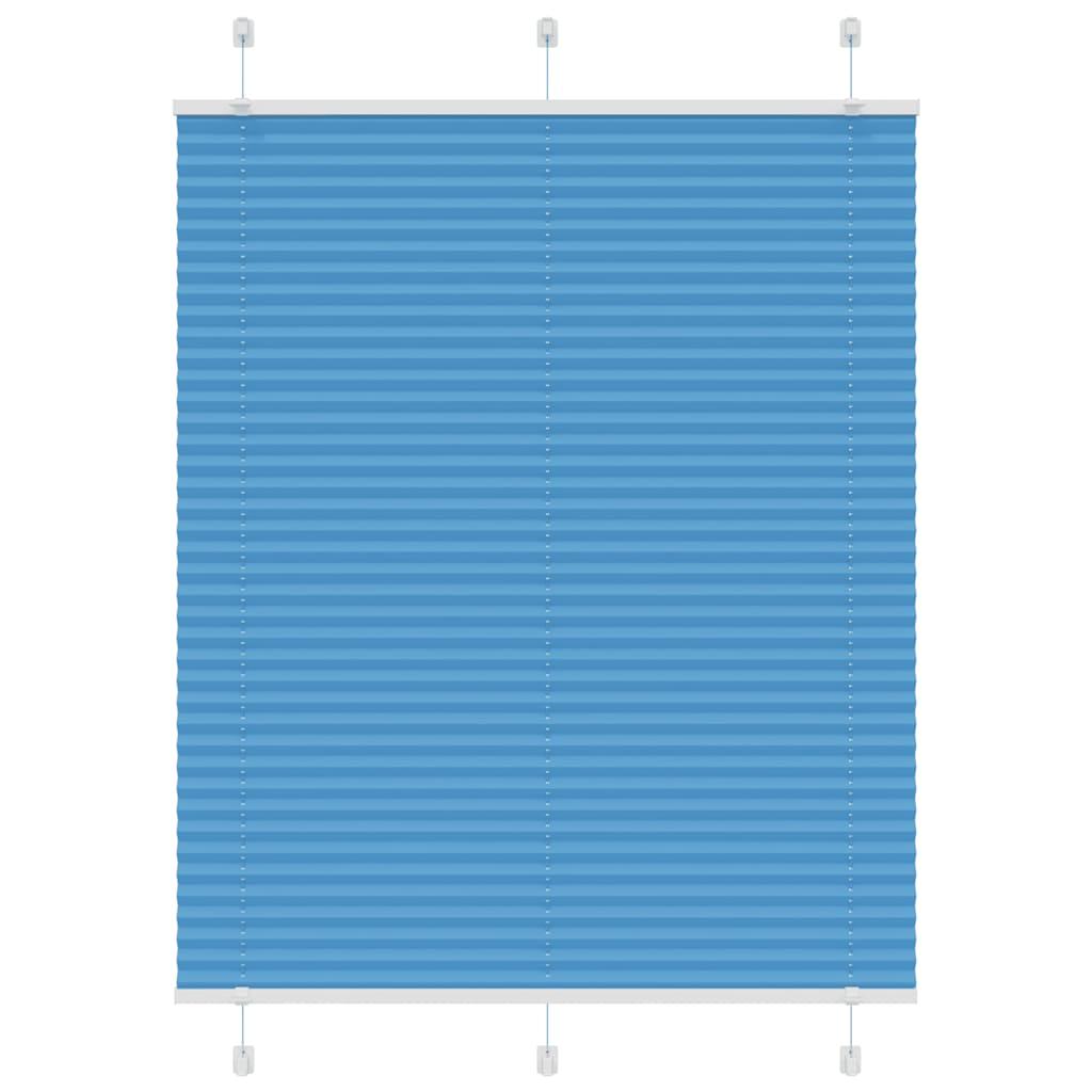 Plisségardin Blå 105x150 cm Stofbredde 104,4 cm Polyester