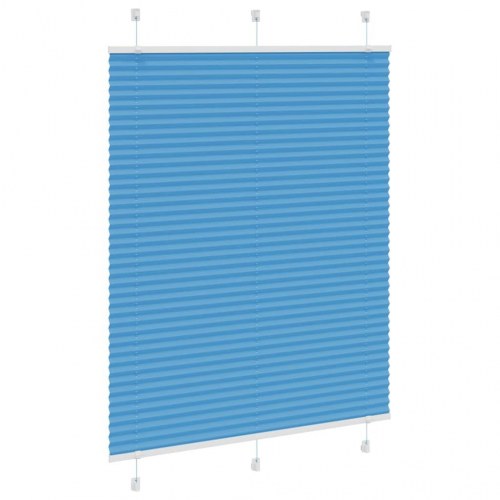 Plisségardin - blå 105×150 cm, stofbredde 104,4 cm, polyester