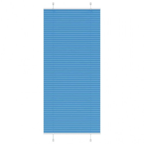 Plisségardin - blå 90×200 cm, stofbredde 89,4 cm, polyester